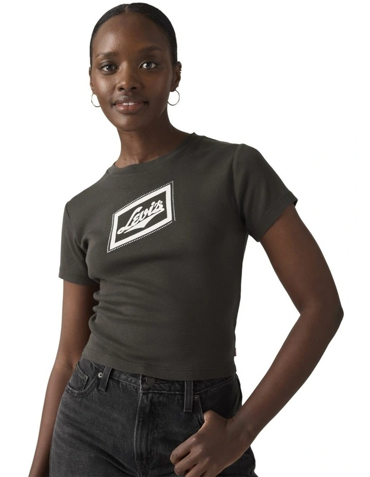 Graphic Essential Sporty Tee in Pirate Black image 1