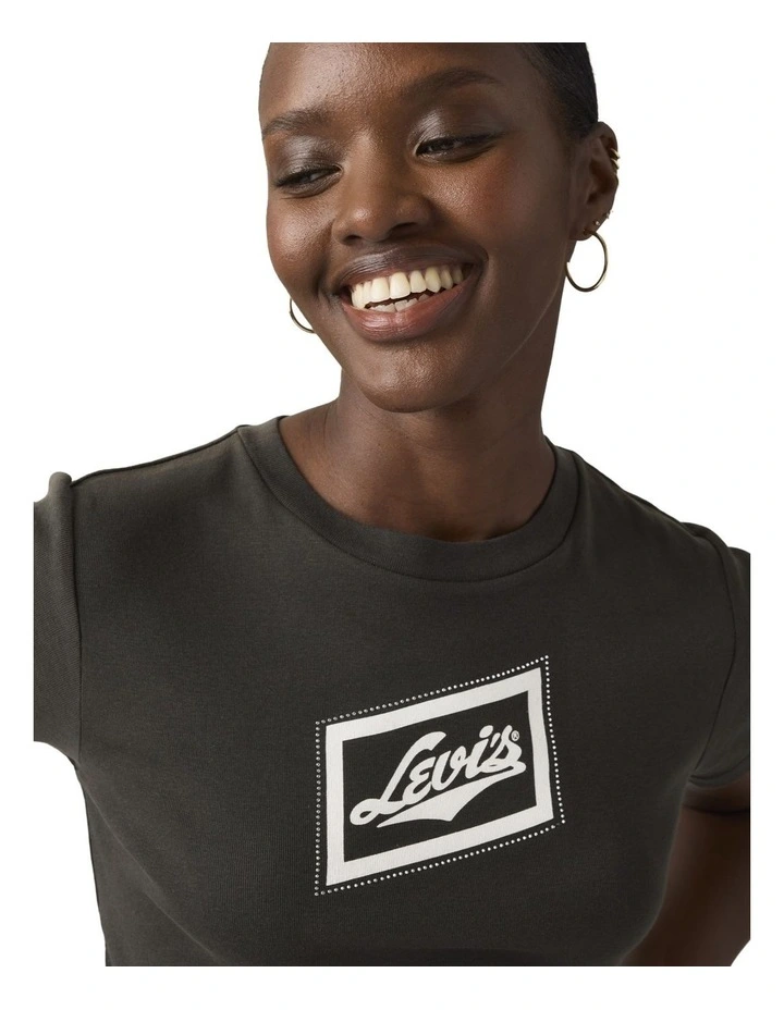 Graphic Essential Sporty Tee in Pirate Black image 3