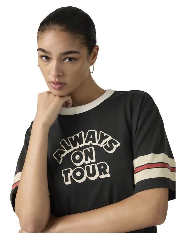 Graphic Tabor T-Shirt in Pirate Black image 3