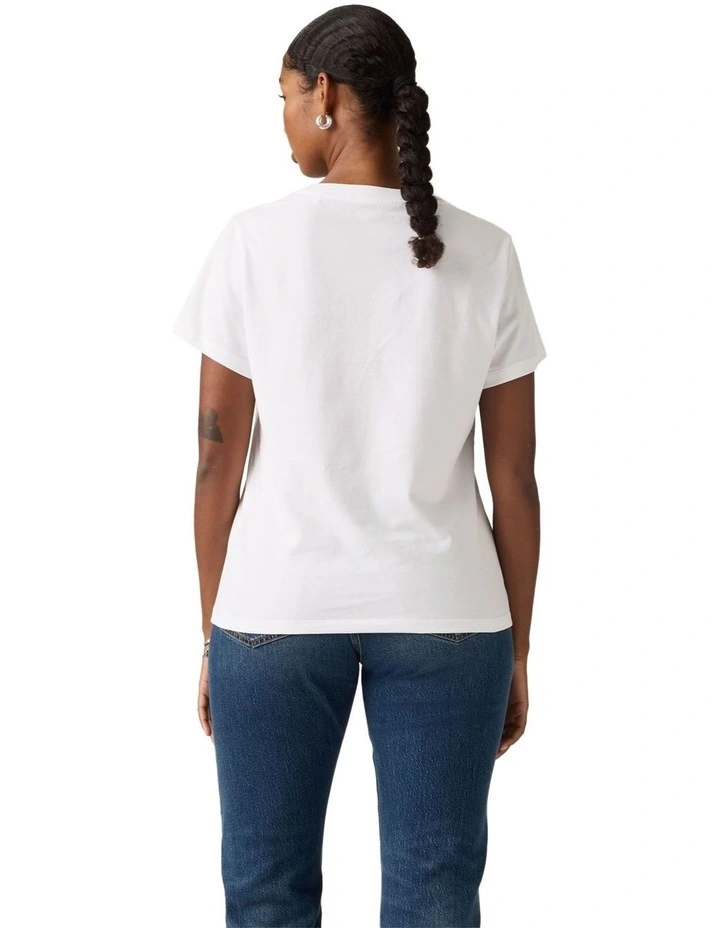 Favorite Cotton V-Neck Tee in Bright White image 2