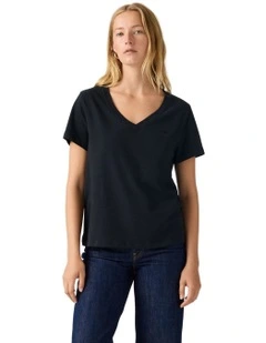 Favorite Cotton V-Neck Tee in Anthracite Night