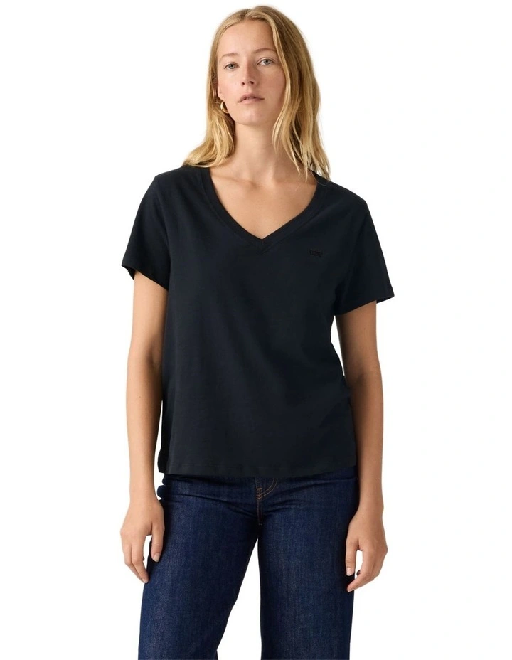 Favorite Cotton V-Neck Tee in Anthracite Night image 1