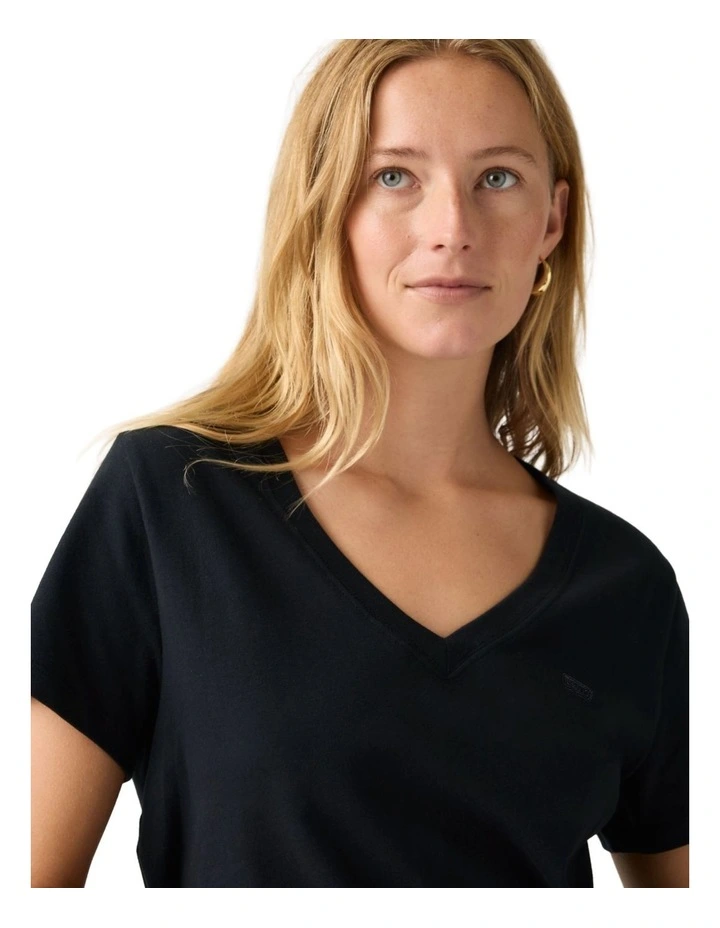 Favorite Cotton V-Neck Tee in Anthracite Night image 4