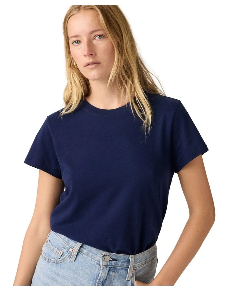 Favorite Cotton Tee in Peacoat image 3