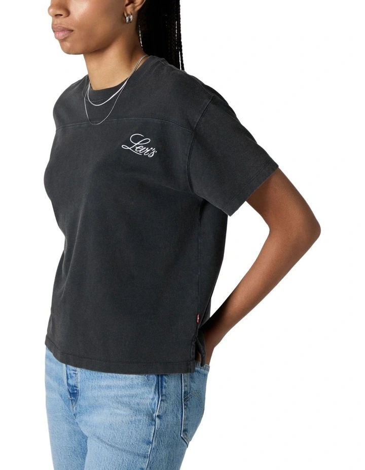 Graphic Vintage Sport Tee in 90s Fade Washed Black image 3