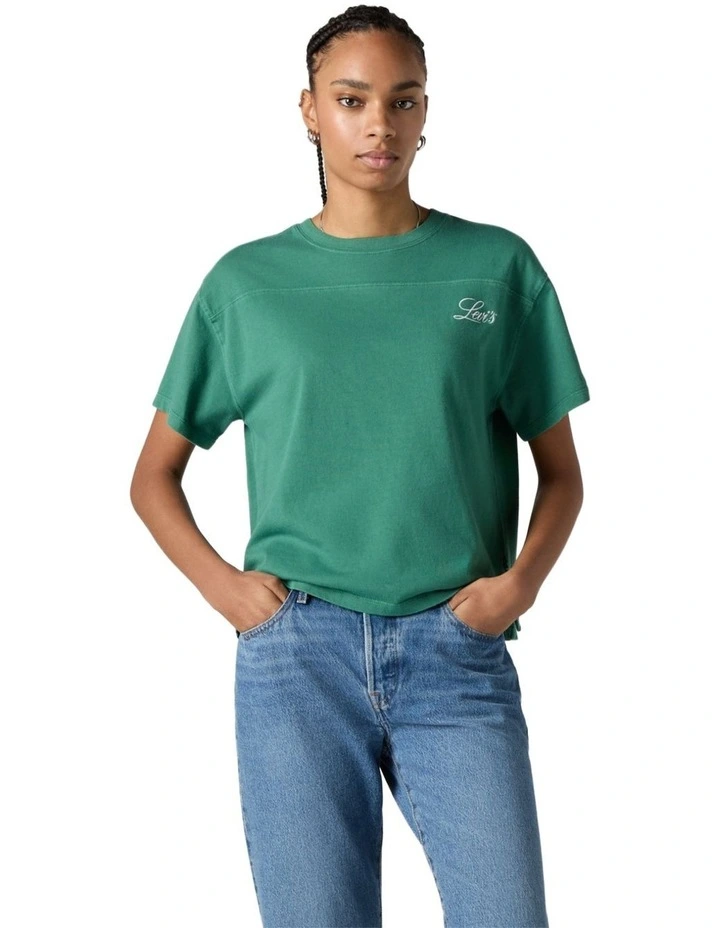 Graphic Vintage Sport Tee in Pine Green image 1