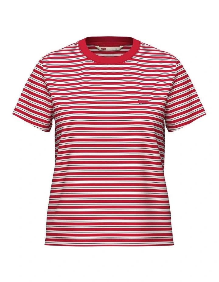 Favourite Cotton Tee in Bliss Stripe True Red image 5
