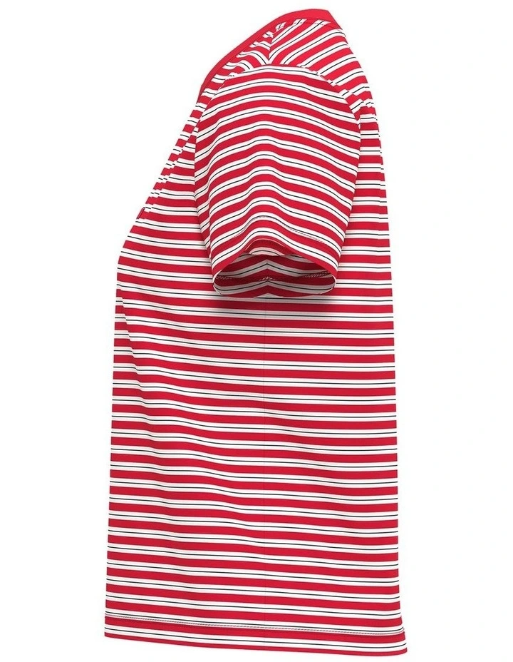 Favourite Cotton Tee in Bliss Stripe True Red image 6