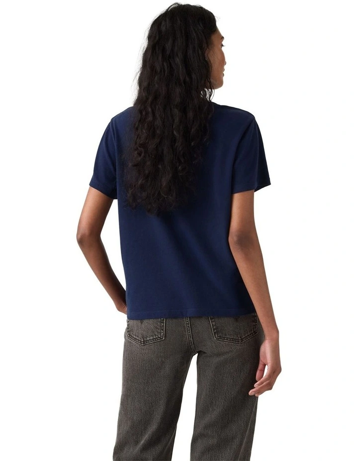 Favorite Cotton V-Neck Tee in Peacoat image 2