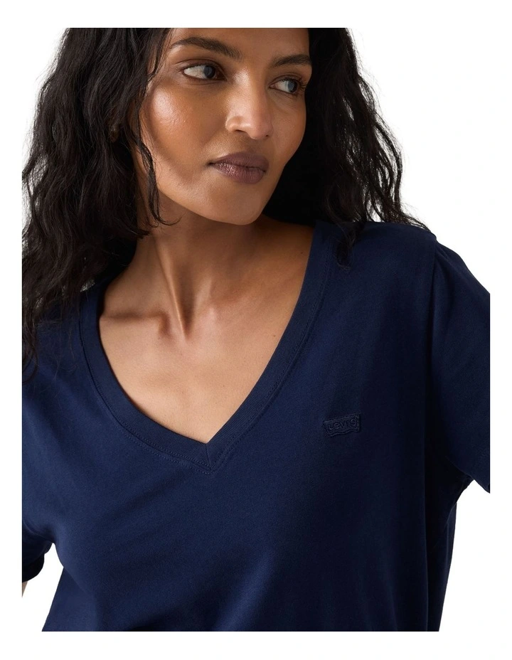 Favorite Cotton V-Neck Tee in Peacoat image 4