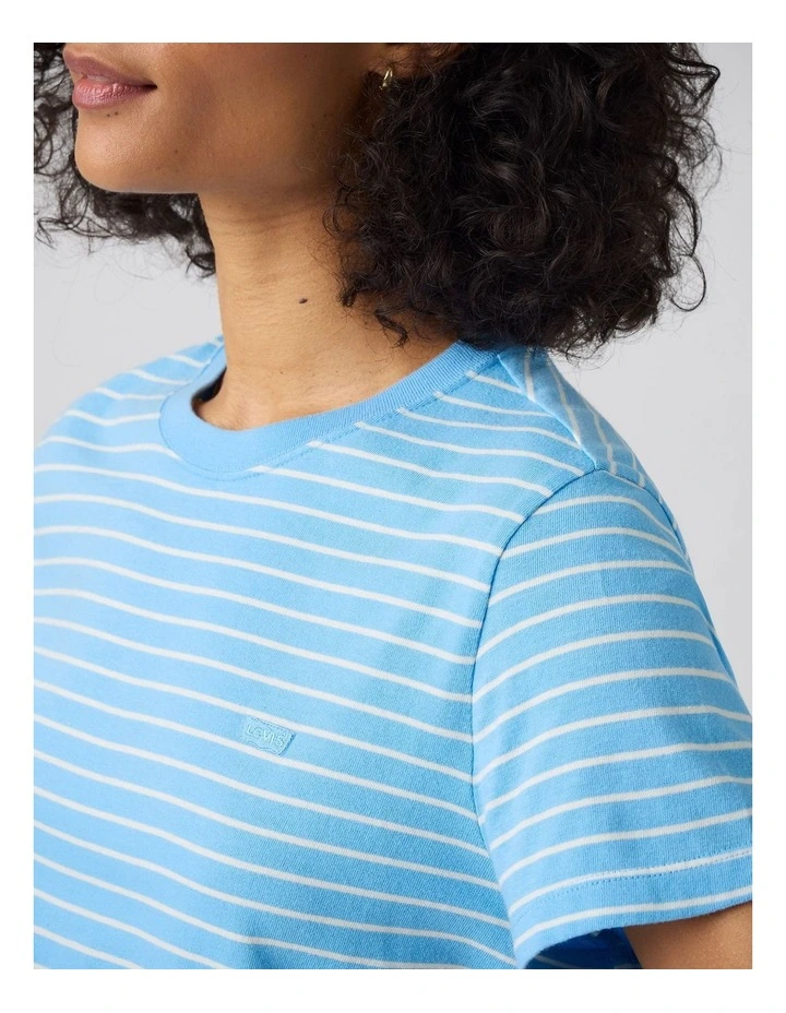 Favourite Cotton Tee in Golf Course Stripe in Alaskan Blue image 3