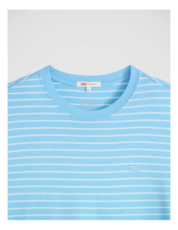 Favourite Cotton Tee in Golf Course Stripe in Alaskan Blue image 4