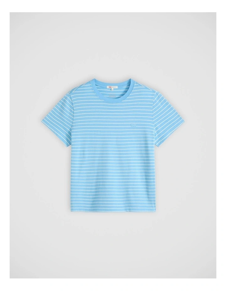 Favourite Cotton Tee in Golf Course Stripe in Alaskan Blue image 5