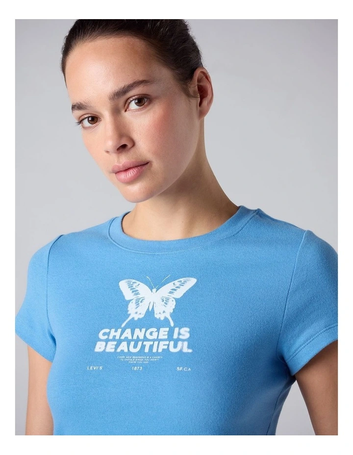 Graphic Essential Baby Tee in Change Is Beautiful Parisian Blue image 3