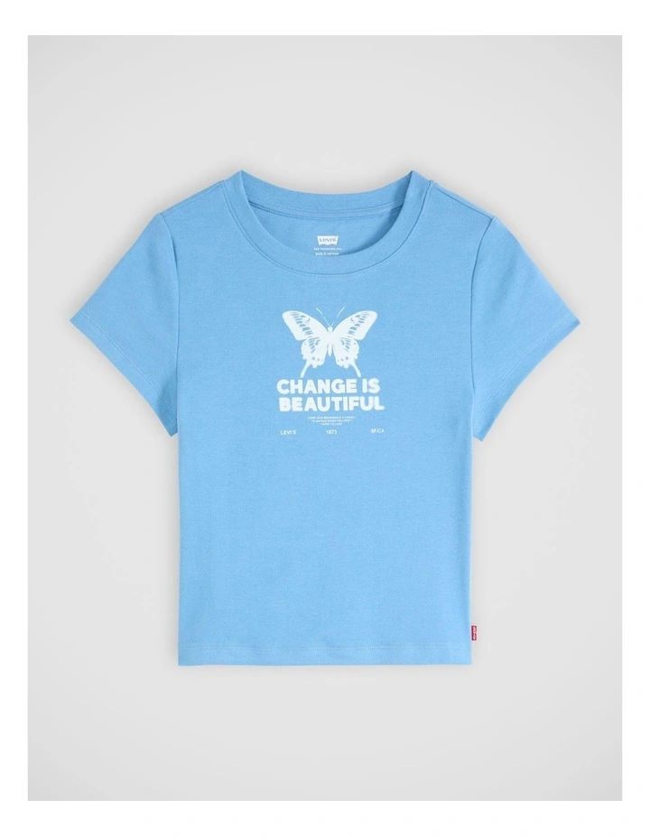 Graphic Essential Baby Tee in Change Is Beautiful Parisian Blue image 5