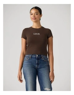 Graphic Essential Baby Tee in Emb Club Logo Java