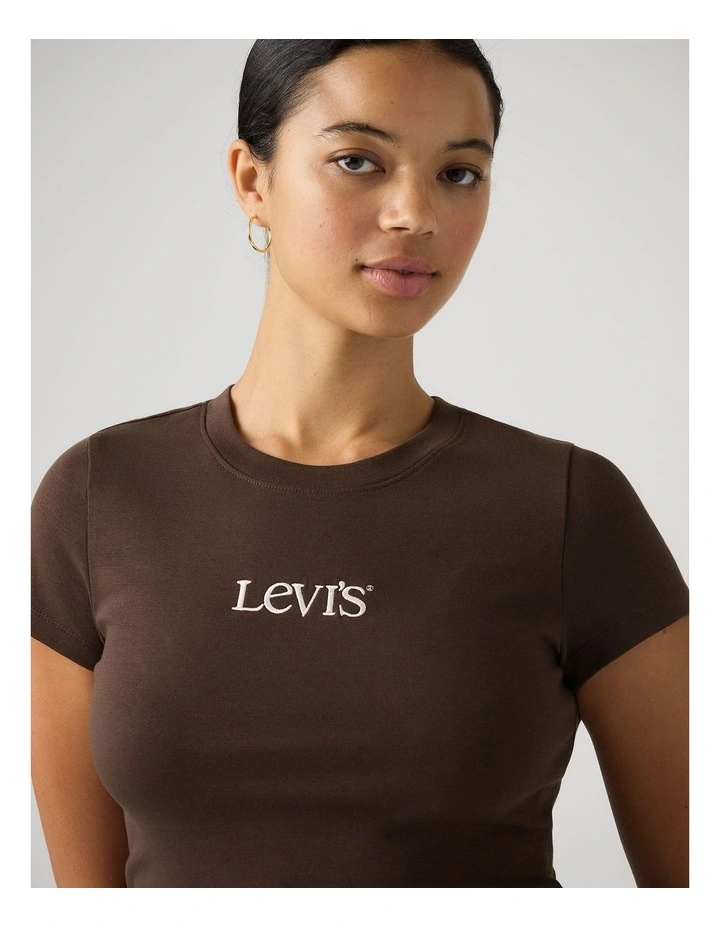 Graphic Essential Baby Tee in Emb Club Logo Java image 3
