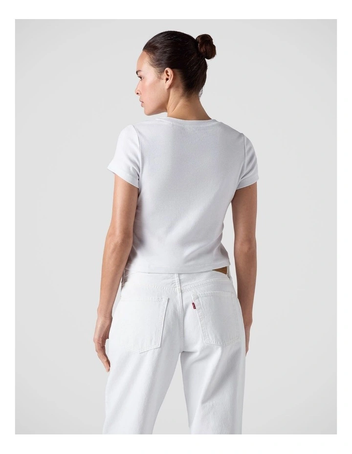 Graphic Essential Baby Tee in Emb Club Logo Bright White image 2