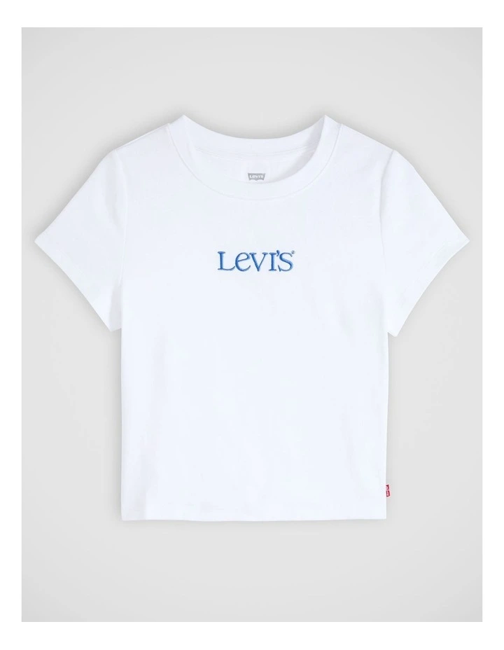 Graphic Essential Baby Tee in Emb Club Logo Bright White image 5