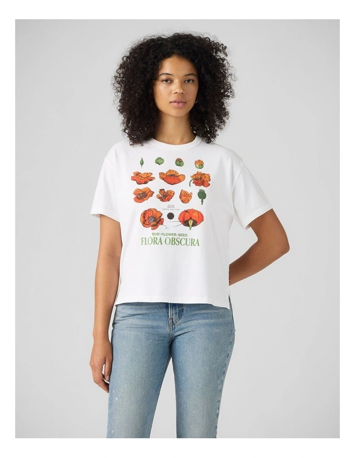 Graphic Vintage Short-Sleeve Tee in Flora Obscura Bright White image 1