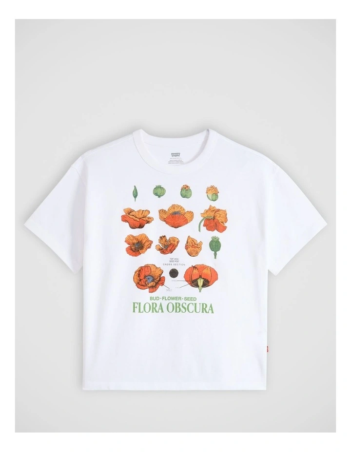 Graphic Vintage Short-Sleeve Tee in Flora Obscura Bright White image 4