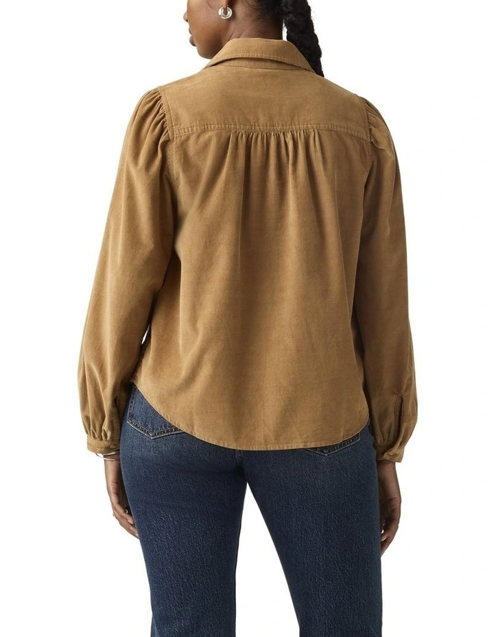 Journey Corduroy Western Shirt in Tobacco Brown image 2