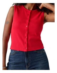 Rory Button-Up Shirt in True Red
