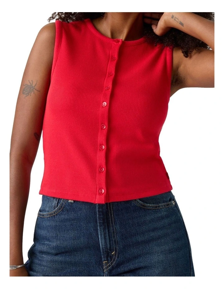 Rory Button-Up Shirt in True Red image 1