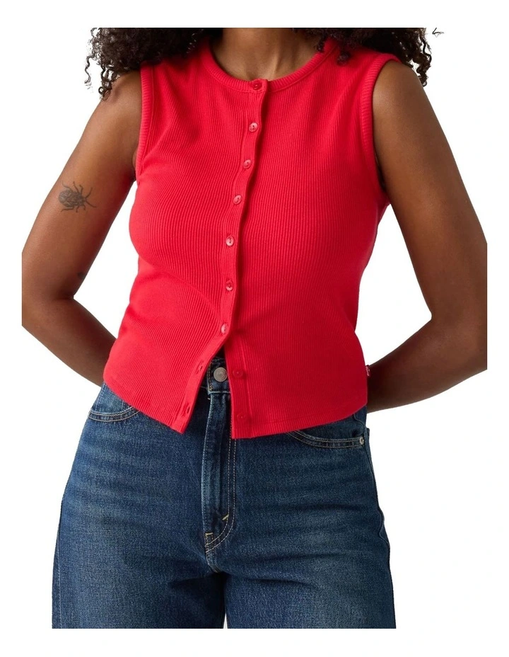 Rory Button-Up Shirt in True Red image 4
