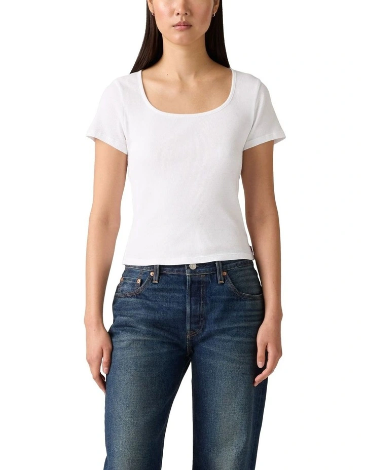 Essential Square Neck Tee in Bright White image 1