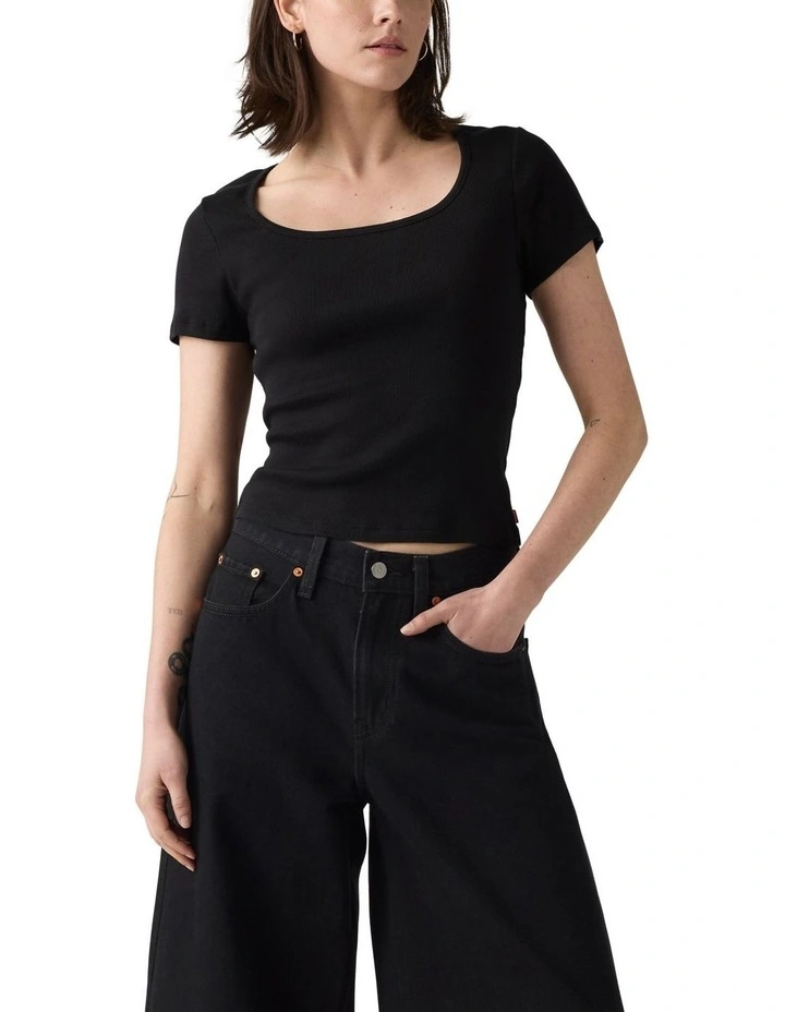 Essential Square Neck Tee in Anthracite Night image 1