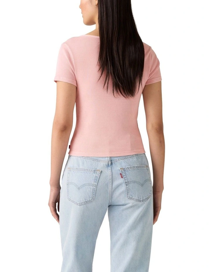 Essential Square Neck Tee in Peachskin image 2