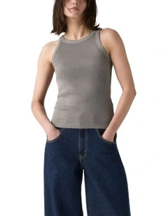 Essential Racer Tank in Smoked Pearl