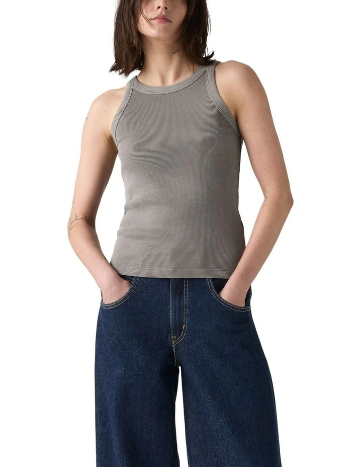 Essential Racer Tank in Smoked Pearl image 1