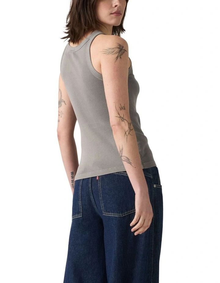 Essential Racer Tank in Smoked Pearl image 2
