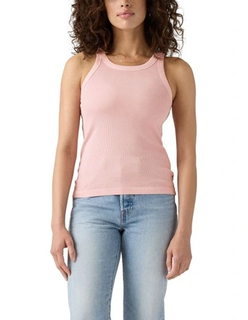 Essential Racer Tank in Peachskin