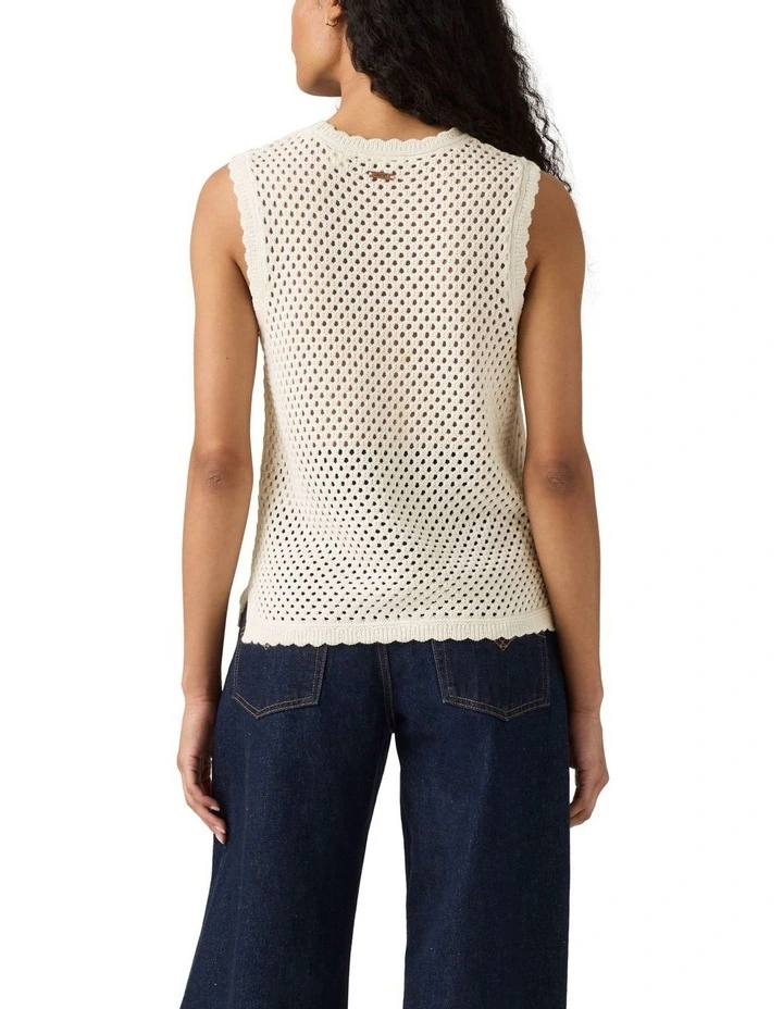 Adrienne Crochet Tank in Egret image 2