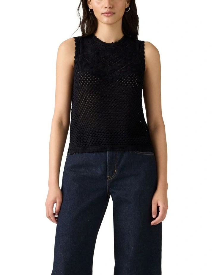 Adrienne Crochet Tank in Anthracite Night image 1