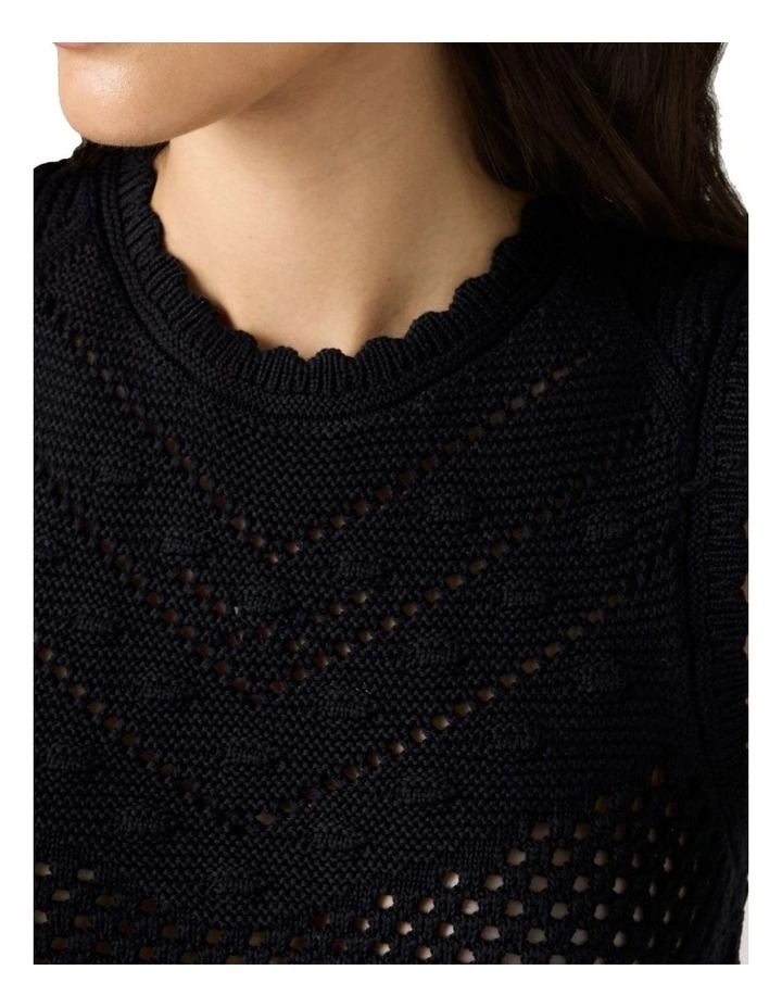 Adrienne Crochet Tank in Anthracite Night image 3