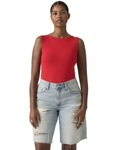 Blair Boatneck Top in Urban Red