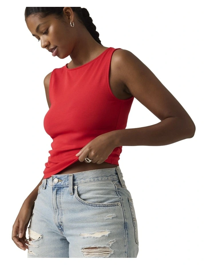 Blair Boatneck Top in Urban Red image 4