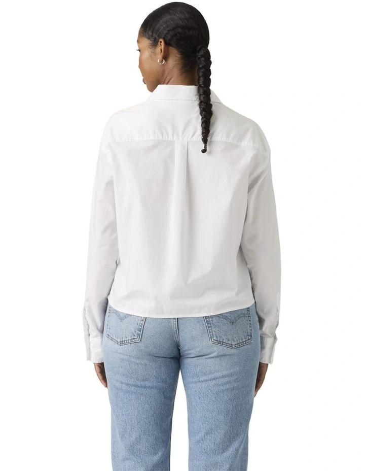 Cropped Harlie Shirt in Bright White image 2
