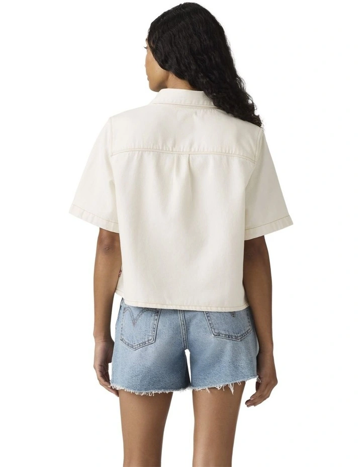 Logan Short-Sleeve Denim Shirt in Truth Slip image 2