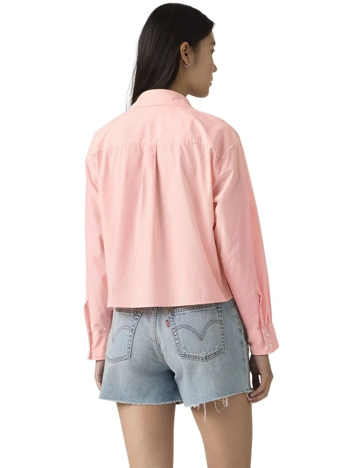 Cropped Harlie Shirt in Coral Blush image 2