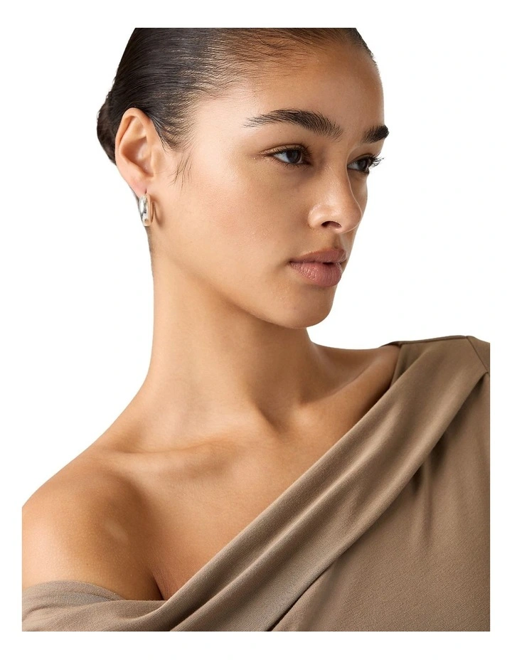 Clara Off Shoulder Long-Sleeve Top in Pine Bark image 3