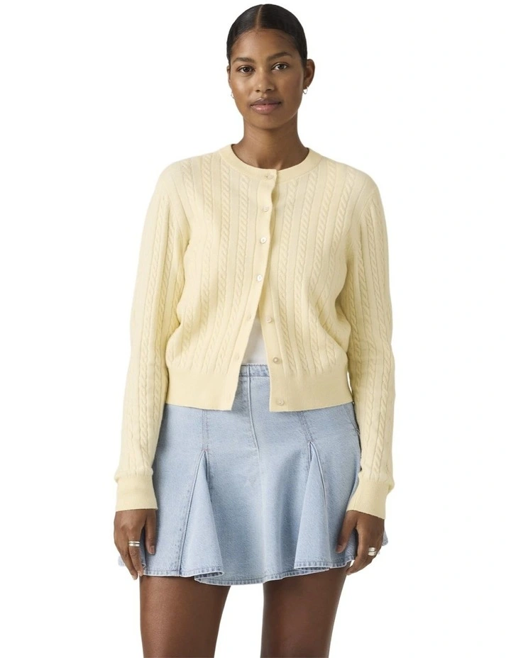 Supersoft Crewneck Cardigan in Rutabaga image 4