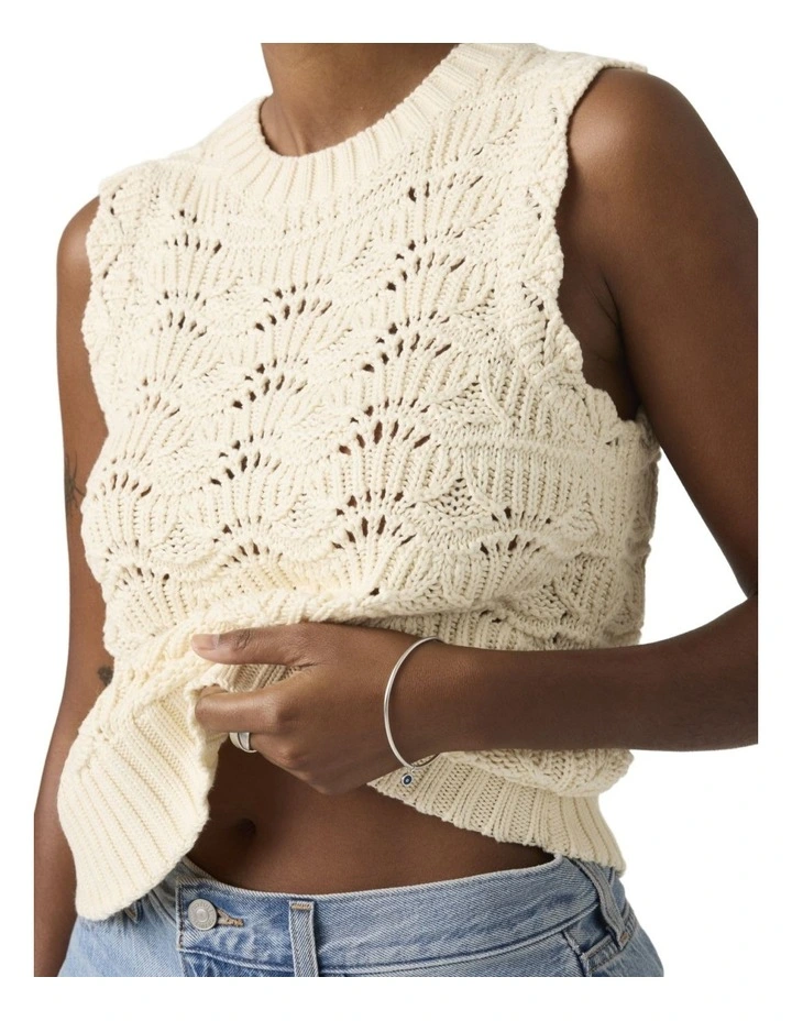 Hope Crochet Tank in Tofu image 3