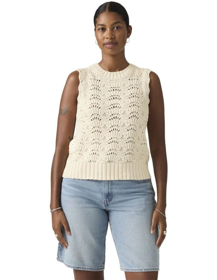 Hope Crochet Tank in Tofu image 4