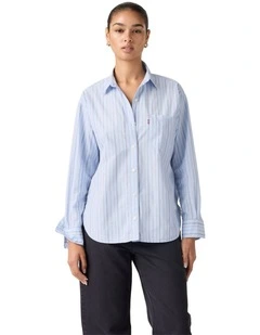 Harlie Boyfriend Shirt in Amari Stripe