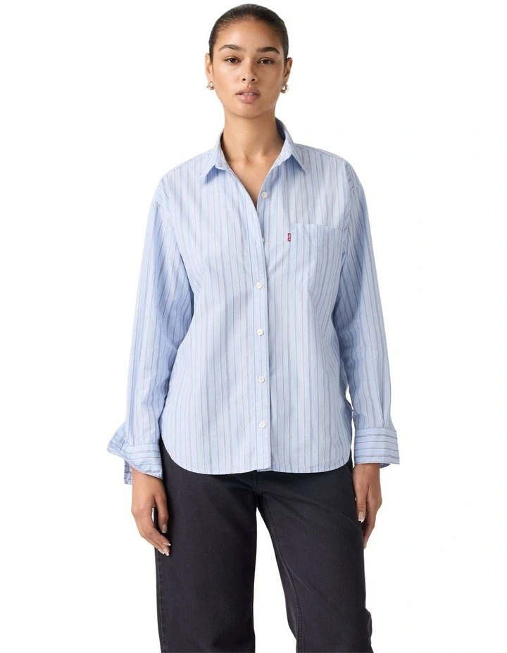 Harlie Boyfriend Shirt in Amari Stripe image 1